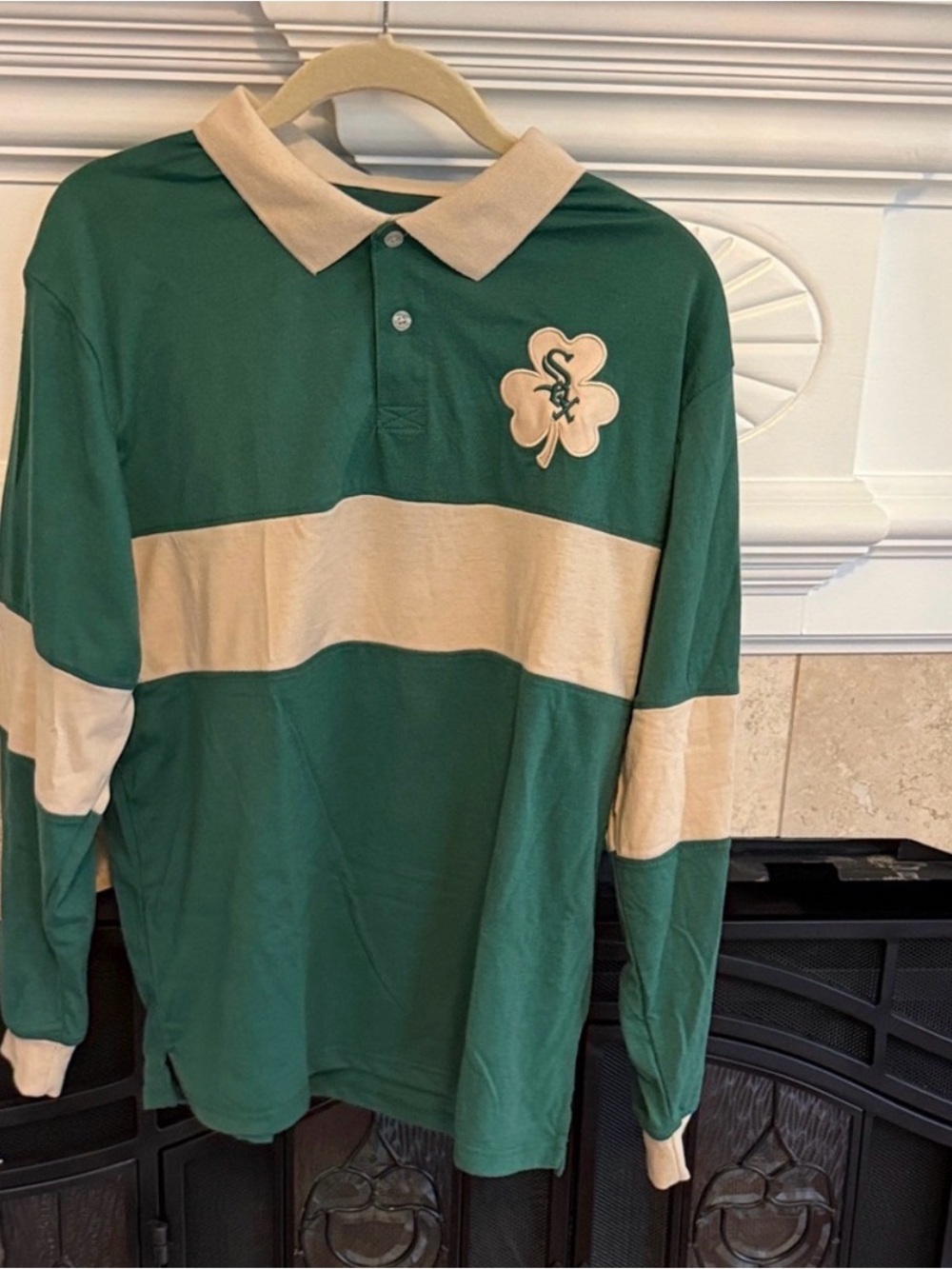 Chicago White Sox St Patrick’s Day Shamrock Rugby Shirt Green M